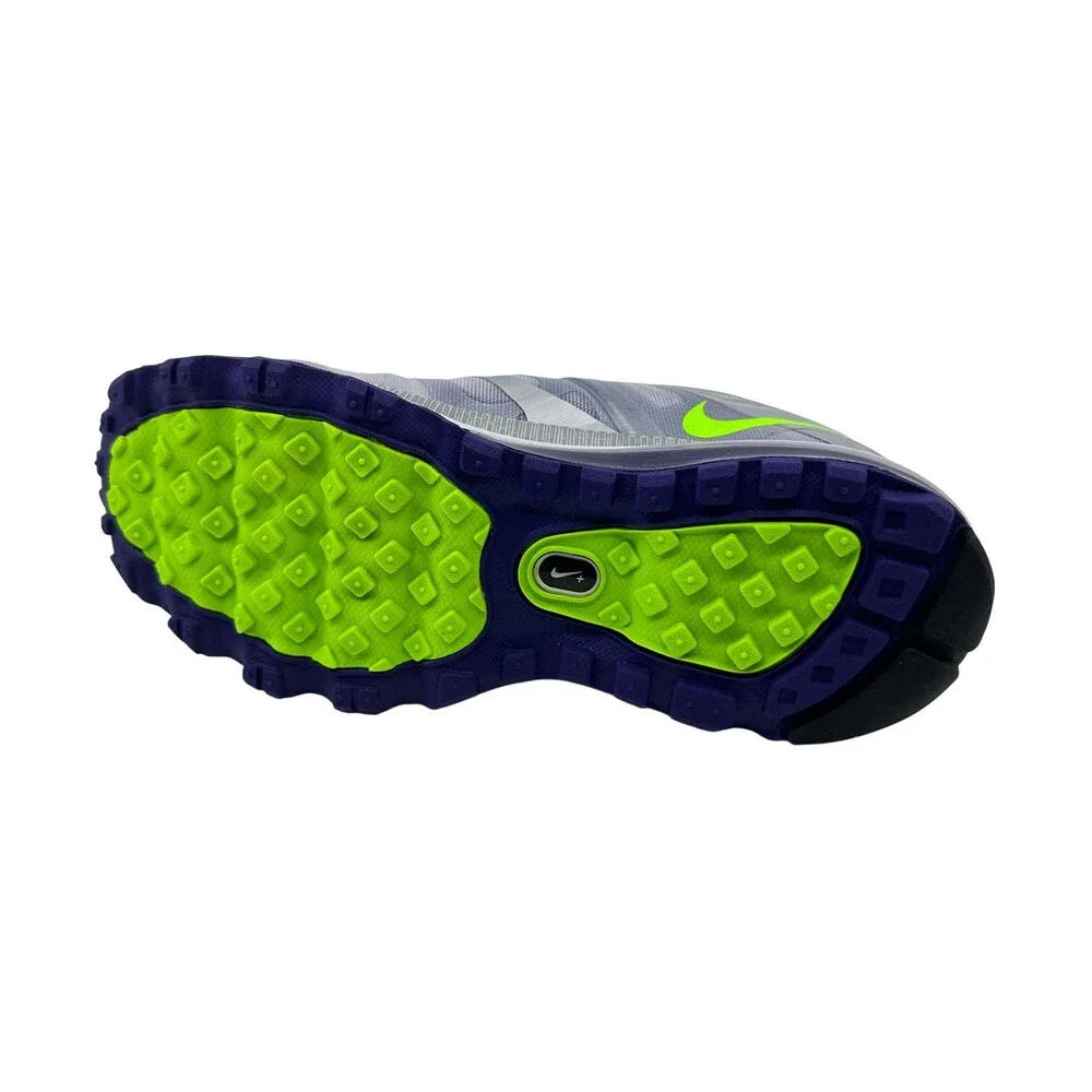 Nike Air Max+ 2012 Metallic Silver Green Purple Womens Size 6.5 Sneaker